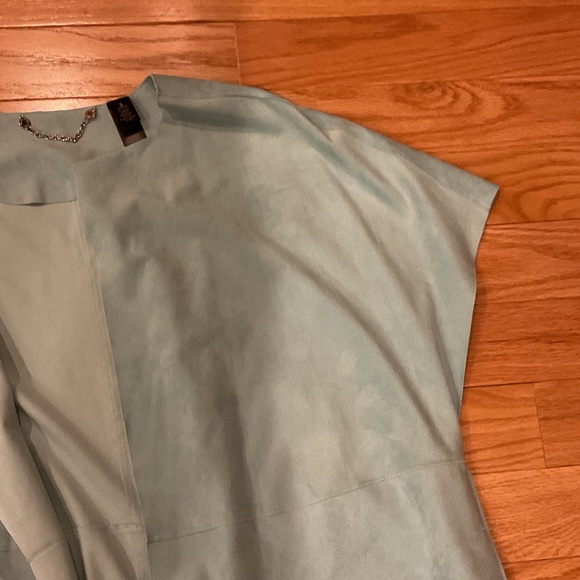 CHICOS Elegant Seafoam green Women's vest feels like micro suede sz 3 NWOT - Picture 7 of 9